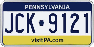PA license plate JCK9121
