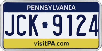 PA license plate JCK9124