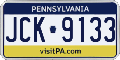 PA license plate JCK9133