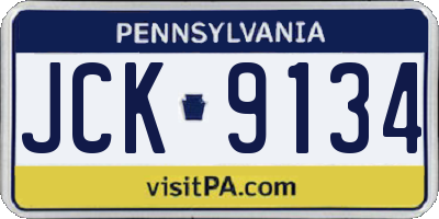 PA license plate JCK9134