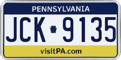 PA license plate JCK9135