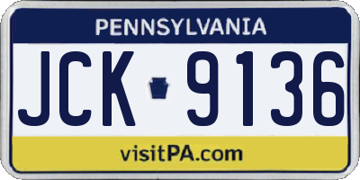 PA license plate JCK9136