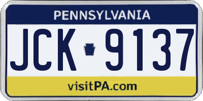 PA license plate JCK9137