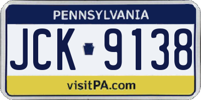 PA license plate JCK9138