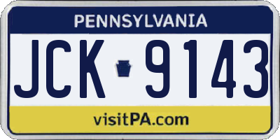 PA license plate JCK9143