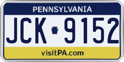 PA license plate JCK9152