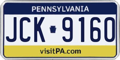 PA license plate JCK9160
