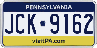 PA license plate JCK9162