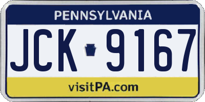 PA license plate JCK9167