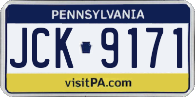 PA license plate JCK9171