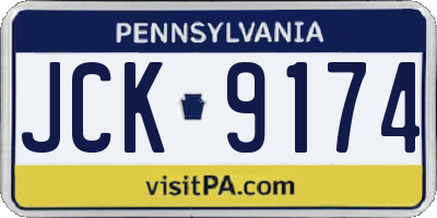 PA license plate JCK9174