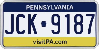 PA license plate JCK9187