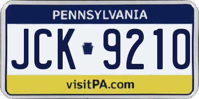 PA license plate JCK9210