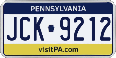 PA license plate JCK9212