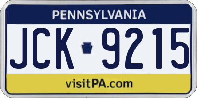 PA license plate JCK9215