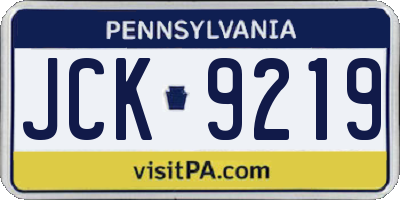 PA license plate JCK9219