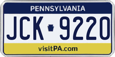 PA license plate JCK9220