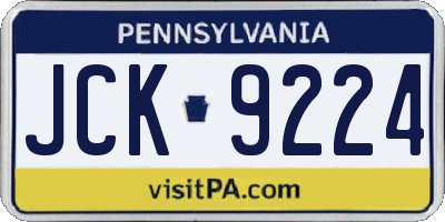 PA license plate JCK9224