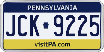 PA license plate JCK9225