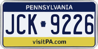 PA license plate JCK9226