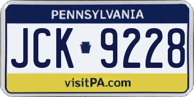 PA license plate JCK9228