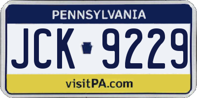 PA license plate JCK9229
