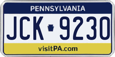 PA license plate JCK9230