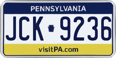 PA license plate JCK9236