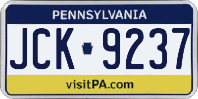 PA license plate JCK9237