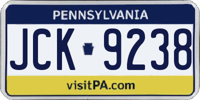PA license plate JCK9238