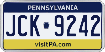 PA license plate JCK9242