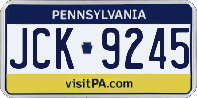 PA license plate JCK9245