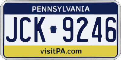 PA license plate JCK9246