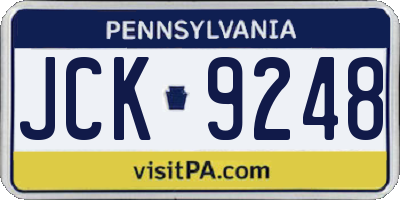 PA license plate JCK9248
