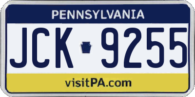 PA license plate JCK9255