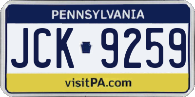 PA license plate JCK9259