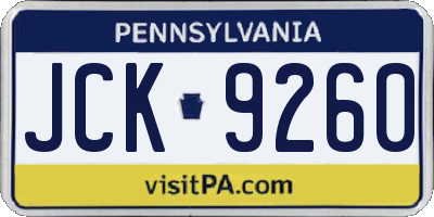 PA license plate JCK9260