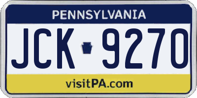 PA license plate JCK9270