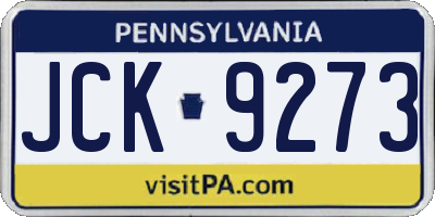 PA license plate JCK9273