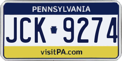 PA license plate JCK9274