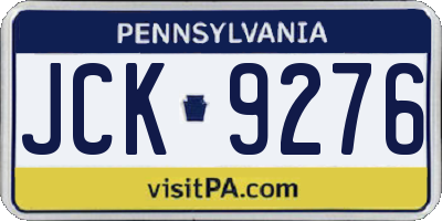 PA license plate JCK9276
