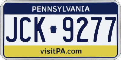 PA license plate JCK9277