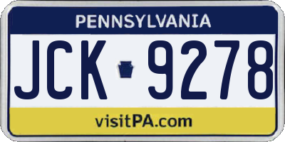 PA license plate JCK9278
