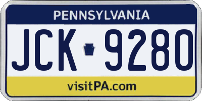 PA license plate JCK9280