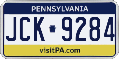 PA license plate JCK9284