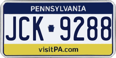 PA license plate JCK9288