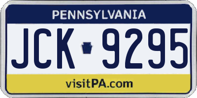 PA license plate JCK9295