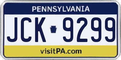 PA license plate JCK9299