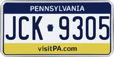 PA license plate JCK9305