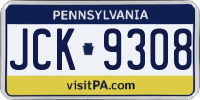 PA license plate JCK9308